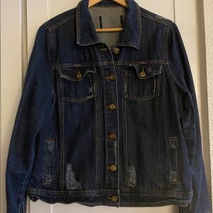 Distressed Denim Jacket XL or XXL